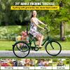VEVOR Tricycle Adult 24'' Wheels Adult Tricycle 1-Speed 3 Wheel Bikes For Adults Three Wheel Bike For Adults Adult Trike Adult Folding Tricycle Foldab