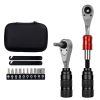 Compact Lightweight Bike Repair Tool Kit with Ratchet Wrenches
