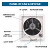 RV Roof Vent Fan 14",Continuously Variable Reversible 12V Remote Control Trailer Roof Vent Low Noise with Rain Sensor,UV Protection