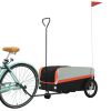 Bike Trailer Black and Orange 99.2 lb Iron