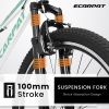 A24208 Ecarpat 24 Inch Mountain Bike, 21-Speed V-Brake, Front Suspension, Carbon Steel Frame Mountain Bike For Teenagers Girls Women Bicycles